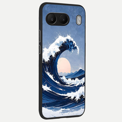  Rising Tide Power back cover For Oneplus Nord 4 slim fit glass case with vibrant aesthetic design