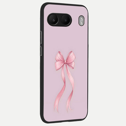  Soft Blush Bow back cover For Oneplus Nord 4 slim fit glass case with vibrant aesthetic design