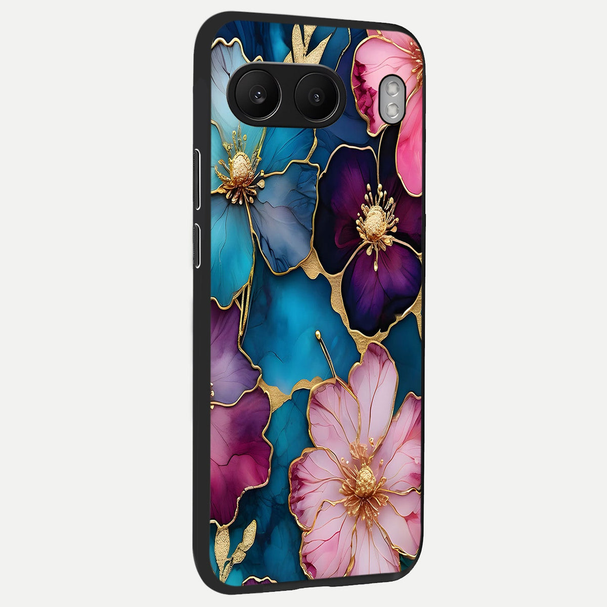  Sparkle Floral back cover For Oneplus Nord 4 slim fit glass case with vibrant aesthetic design
