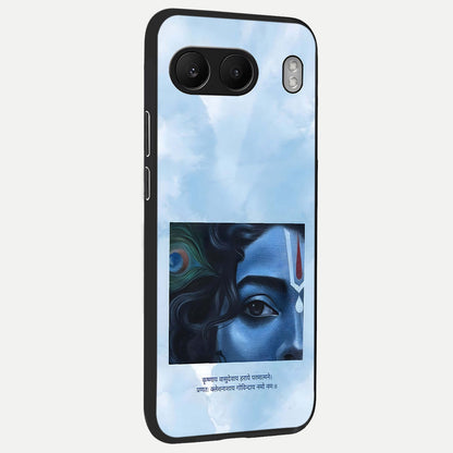  Spiritual Krishna back cover For Oneplus Nord 4 slim fit glass case with vibrant aesthetic design