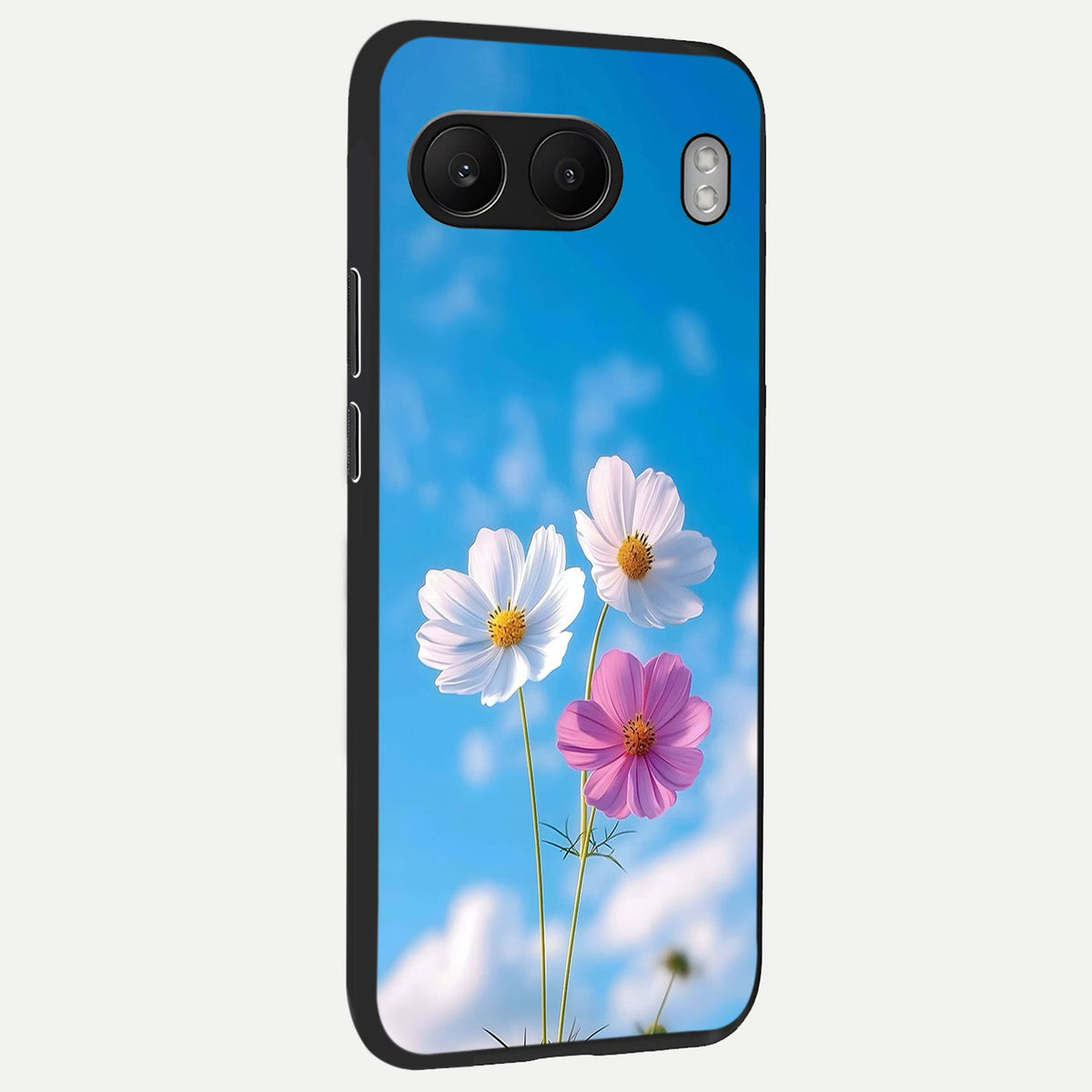  Tripple Flowers With Sky back cover For Oneplus Nord 4 slim fit glass case with vibrant aesthetic design