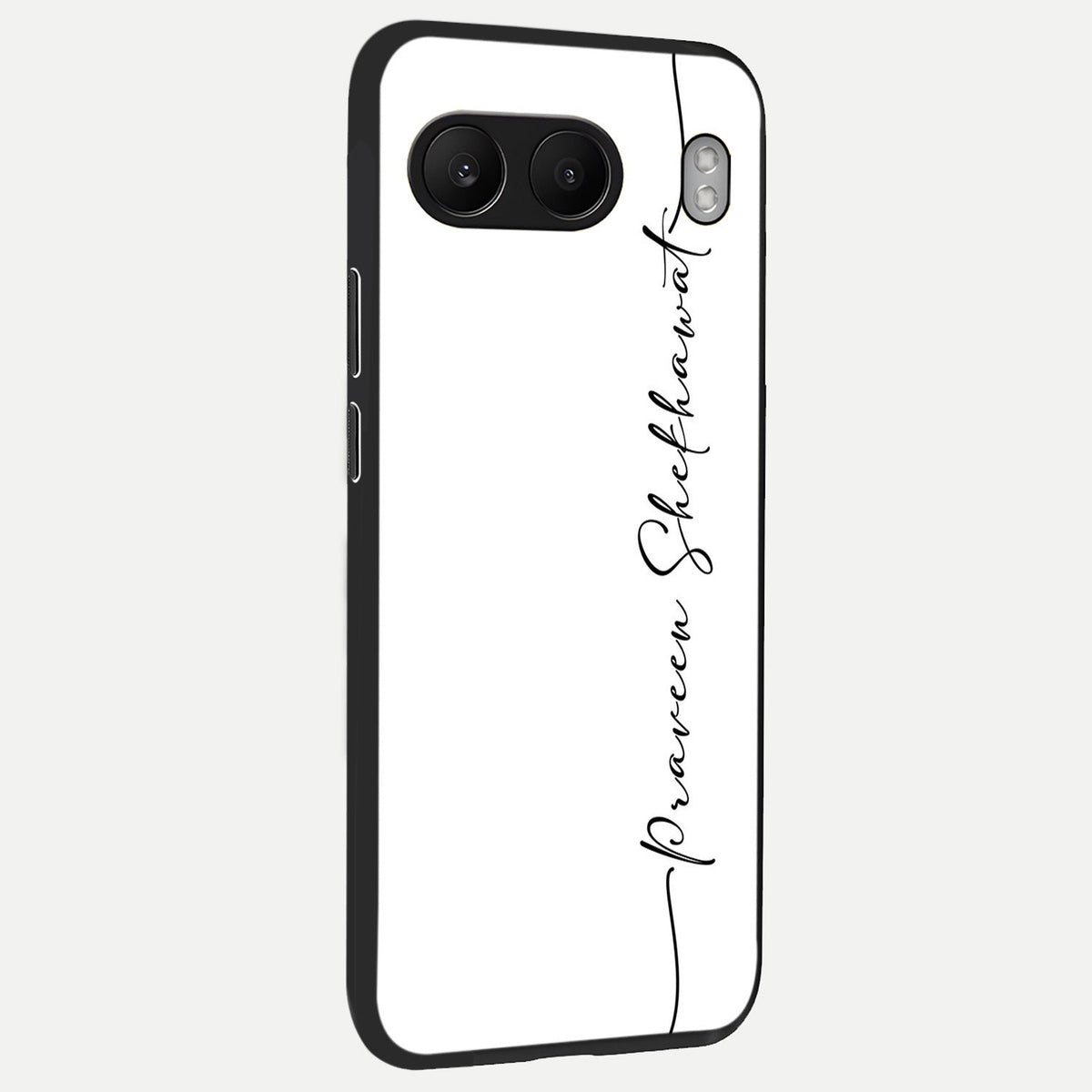  White Tune Custom Name back cover For Oneplus Nord 4 slim fit personalized glass case with aesthetic design