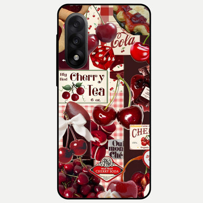  Aesthetic Cherry Tea Glass Case For Oneplus Nord 5 back cover – full design glossy printed glass finish