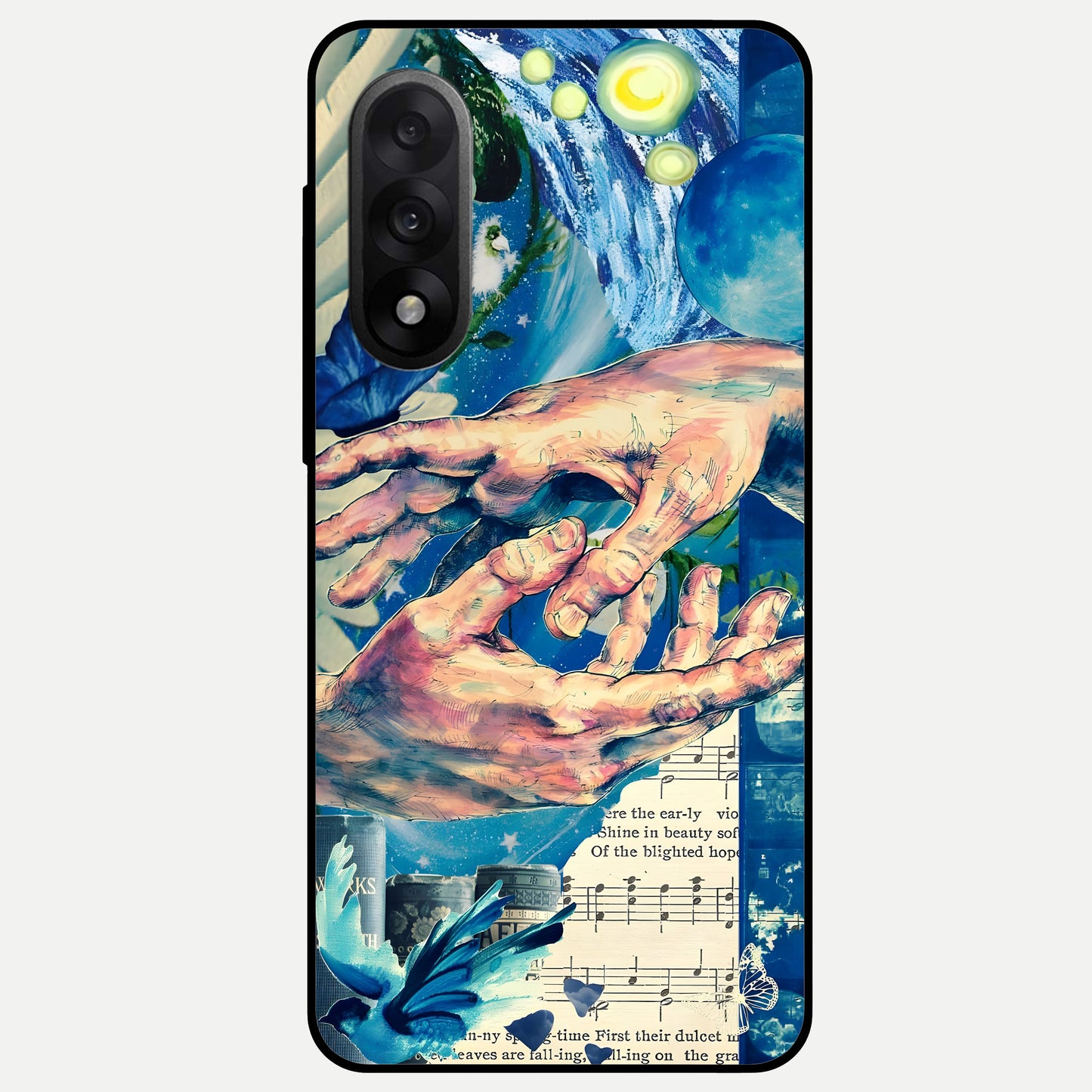  Aesthetic Divider Glass Case For Oneplus Nord 5 back cover – full design glossy printed glass finish