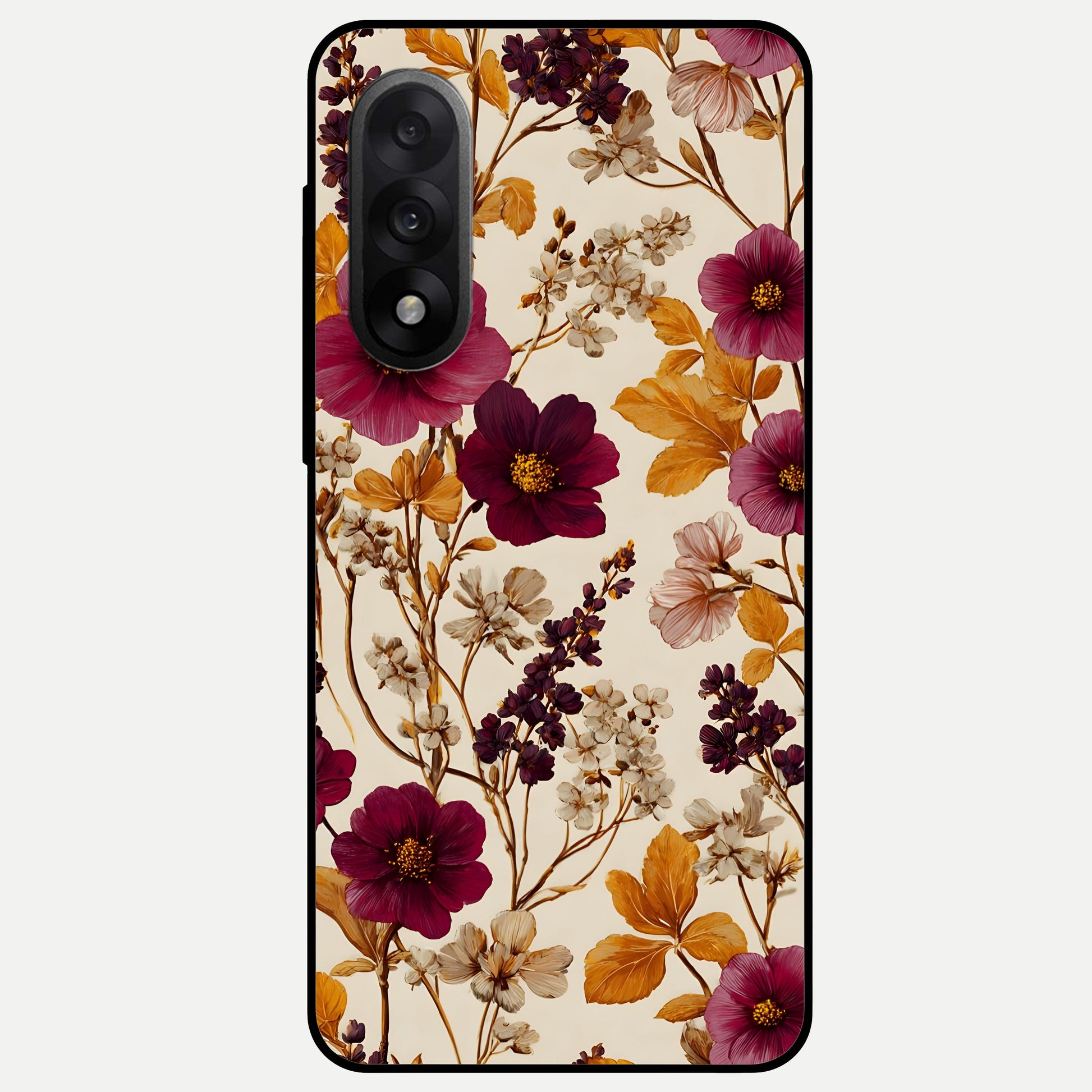  Autumn Wine Bloom Glass Case For Oneplus Nord 5 back cover – full design glossy printed glass finish