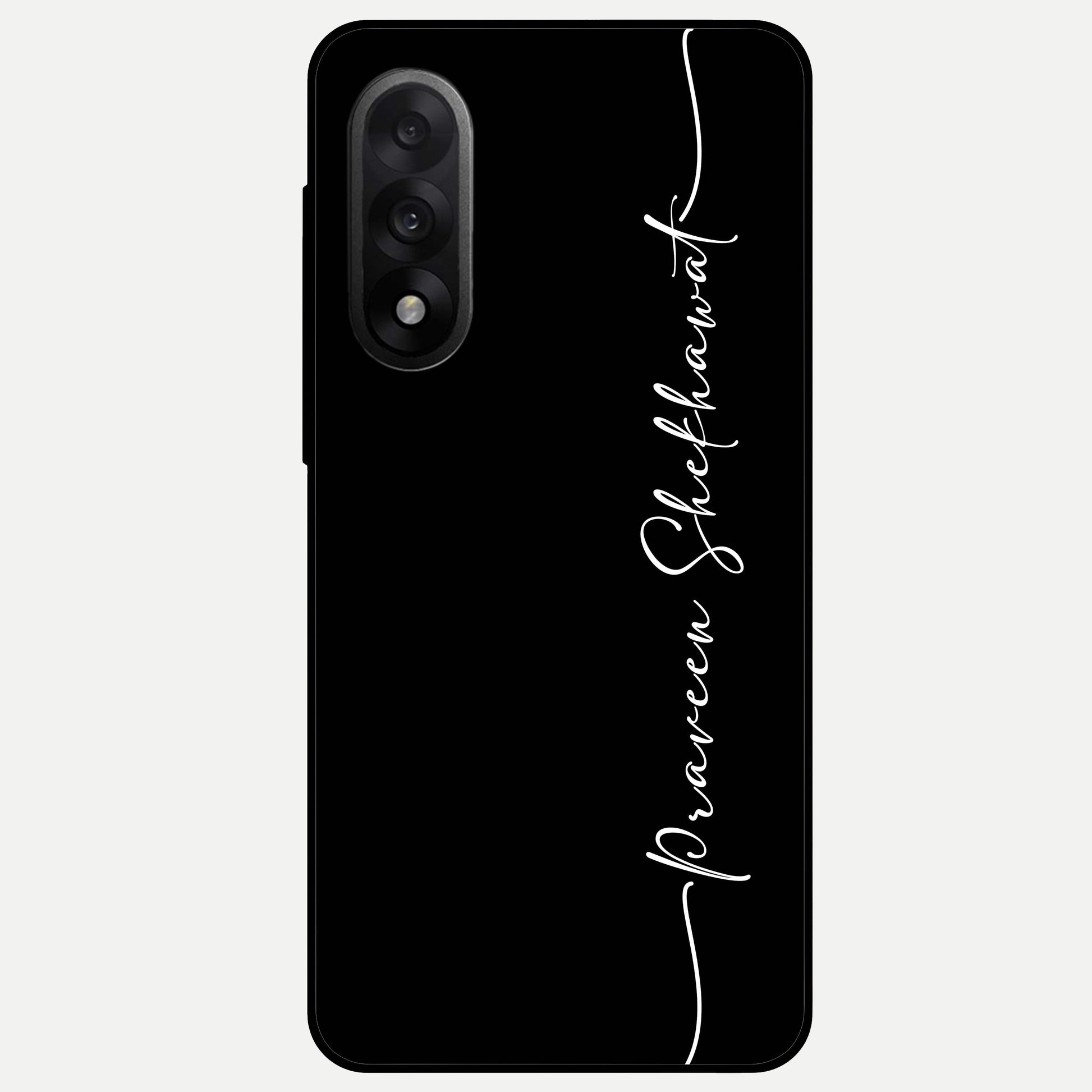  Black Tune Custom Name Glass Case For Oneplus Nord 5 back cover – full design glossy printed glass finish