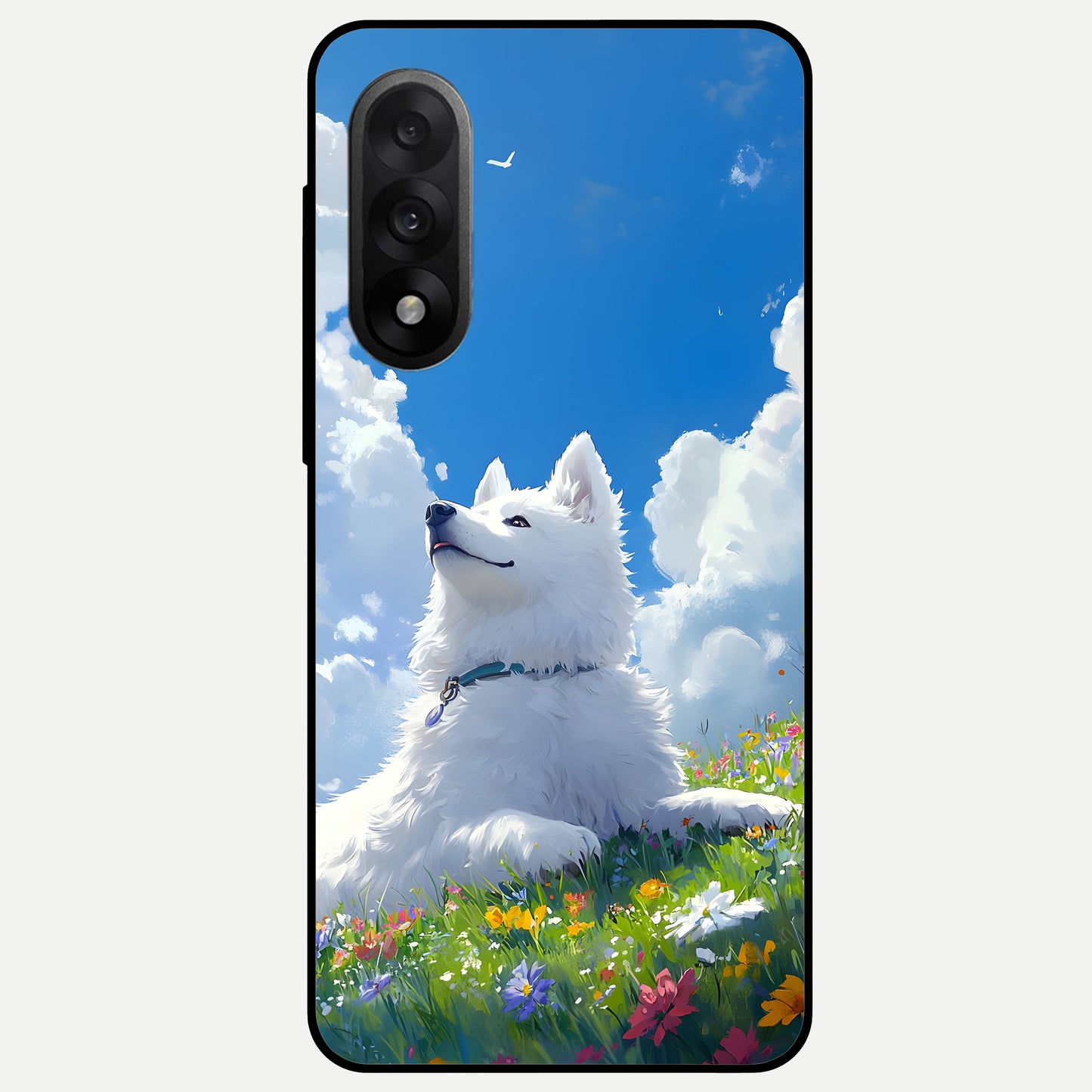  Blissful Cloud Pup Glass Case For Oneplus Nord 5 back cover – full design glossy printed glass finish