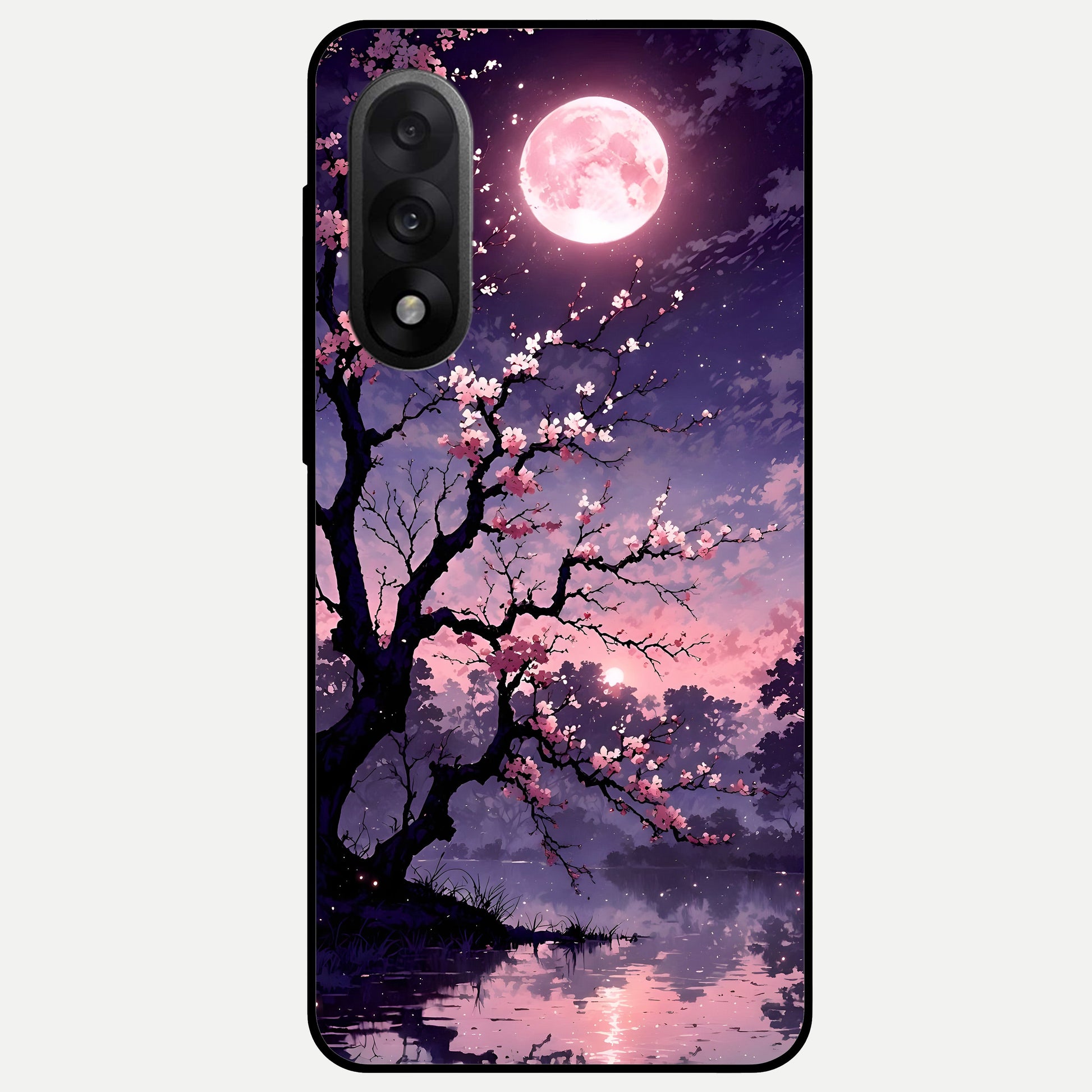  Blossom Pink Moon Glass Case For Oneplus Nord 5 back cover – full design glossy printed glass finish