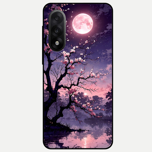  Blossom Pink Moon Glass Case For Oneplus Nord 5 back cover – full design glossy printed glass finish