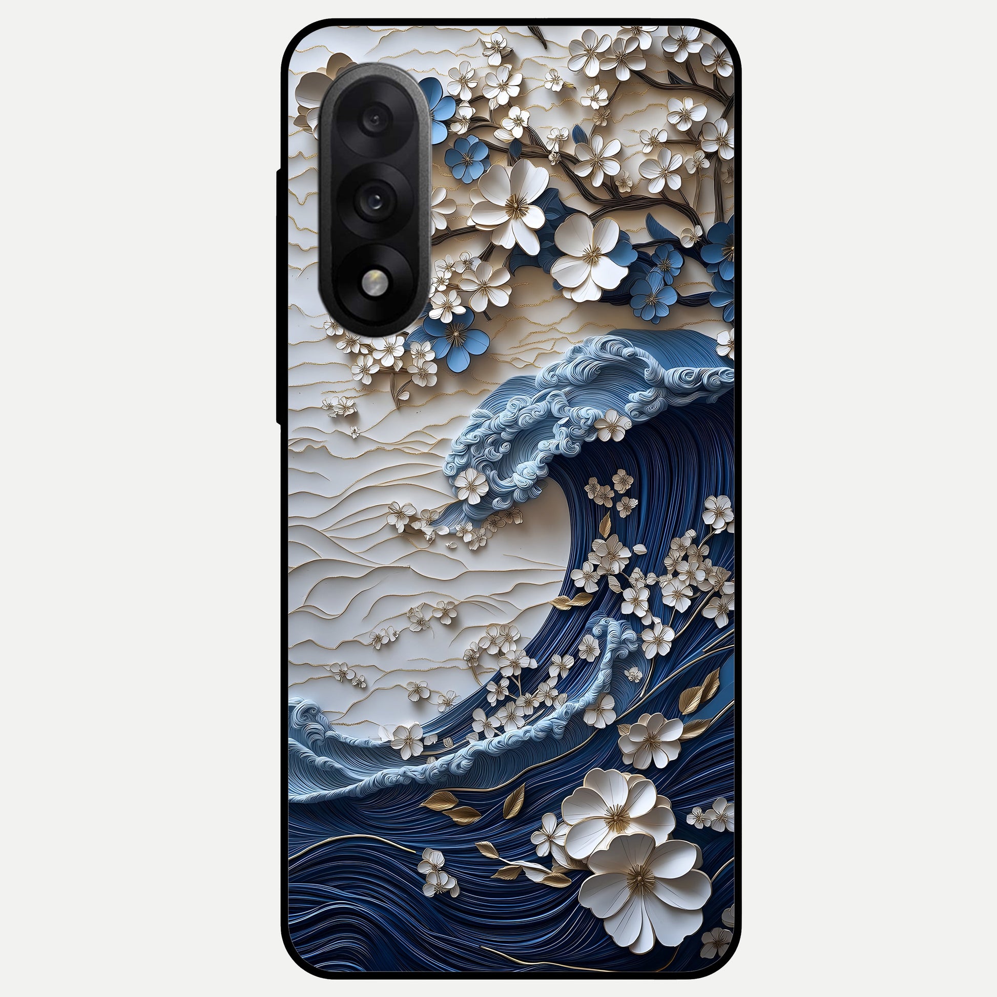  Blossom Wave Art Glass Case For Oneplus Nord 5 back cover – full design glossy printed glass finish