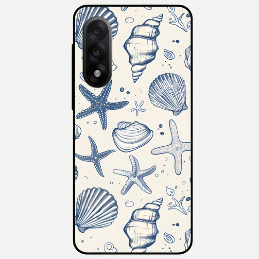  Blue Ocean Outline Glass Case For Oneplus Nord 5 back cover – full design glossy printed glass finish