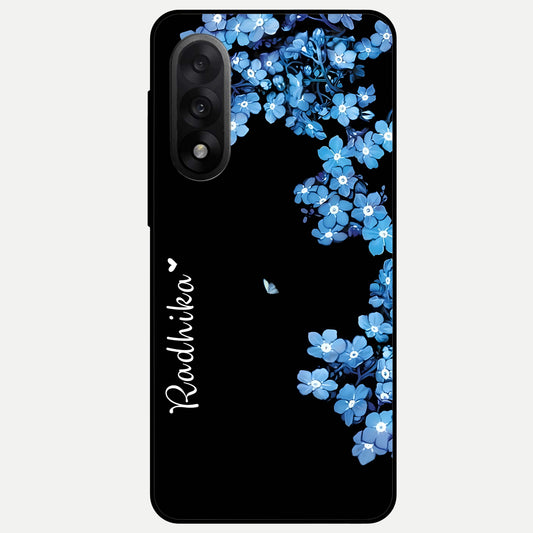  Blue Petal Dream Custom Name Glass Case For Oneplus Nord 5 back cover – full design glossy printed glass finish