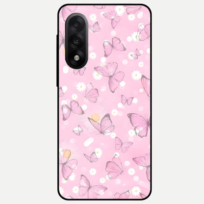  Blush Butterfly Garden Glass Case For Oneplus Nord 5 back cover – full design glossy printed glass finish