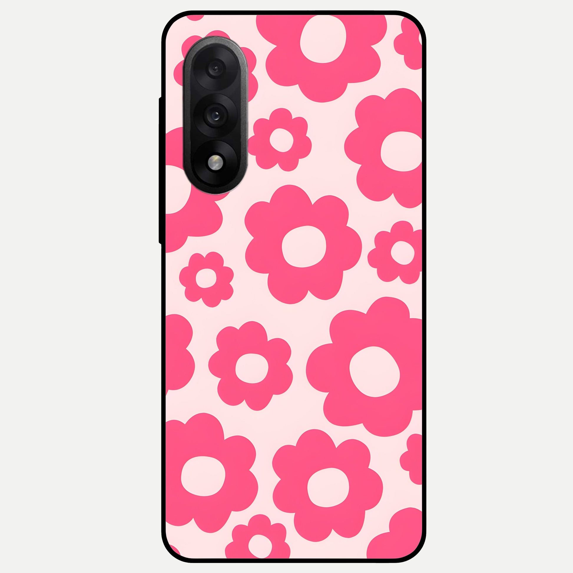  Blush Flower Pop Glass Case For Oneplus Nord 5 back cover – full design glossy printed glass finish