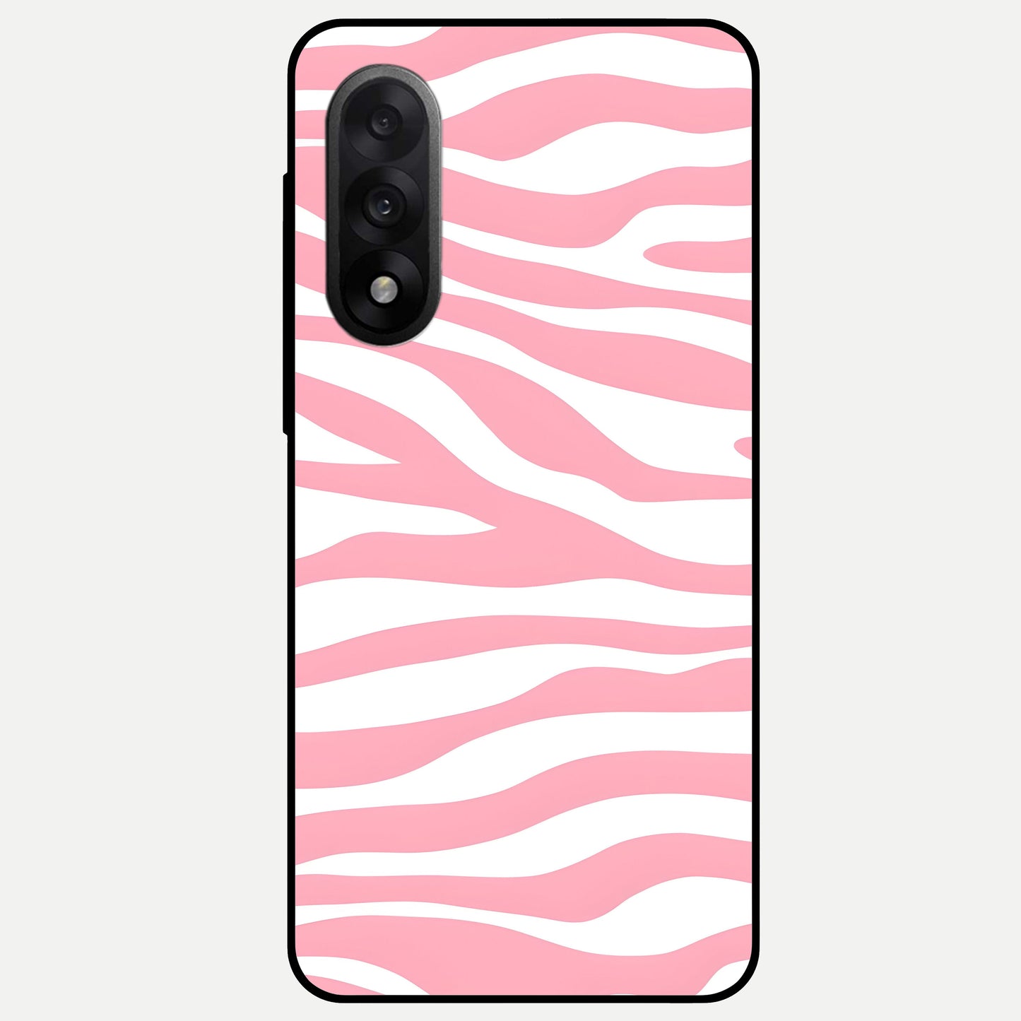 Blush Zebra Flow Glass Case For Oneplus Nord 5 back cover – full design glossy printed glass finish