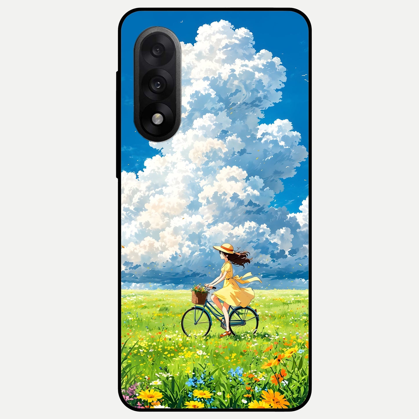  Breezy Meadow Ride Glass Case For Oneplus Nord 5 back cover – full design glossy printed glass finish
