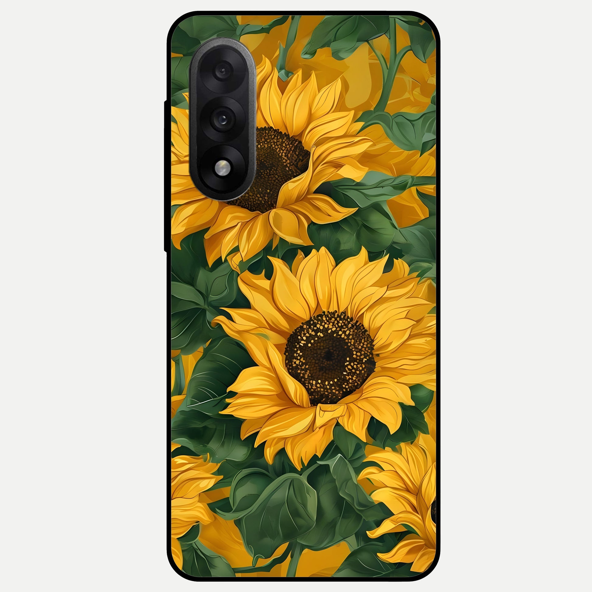  Bright Sunflower Bloom Glass Case For Oneplus Nord 5 back cover – full design glossy printed glass finish