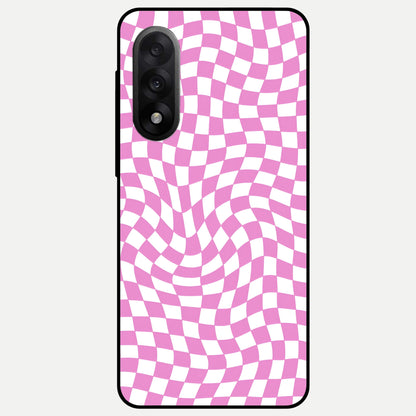  Bubblegum Check Wave Glass Case For Oneplus Nord 5 back cover – full design glossy printed glass finish