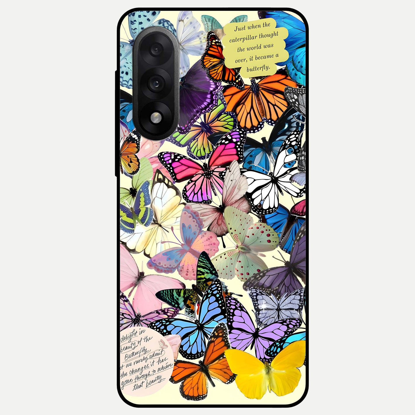  Butterflies Petal Dream Glass Case For Oneplus Nord 5 back cover – full design glossy printed glass finish