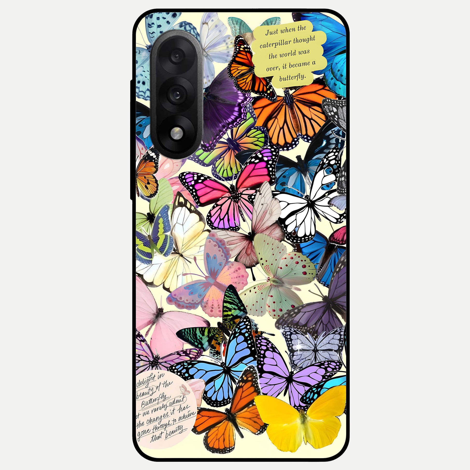  Butterflies Petal Dream Glass Case For Oneplus Nord 5 back cover – full design glossy printed glass finish