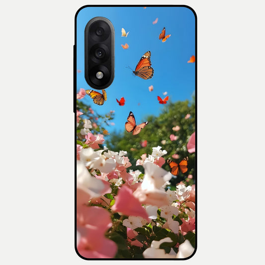  Butterflies In Bloom Sky Glass Case For Oneplus Nord 5 back cover – full design glossy printed glass finish