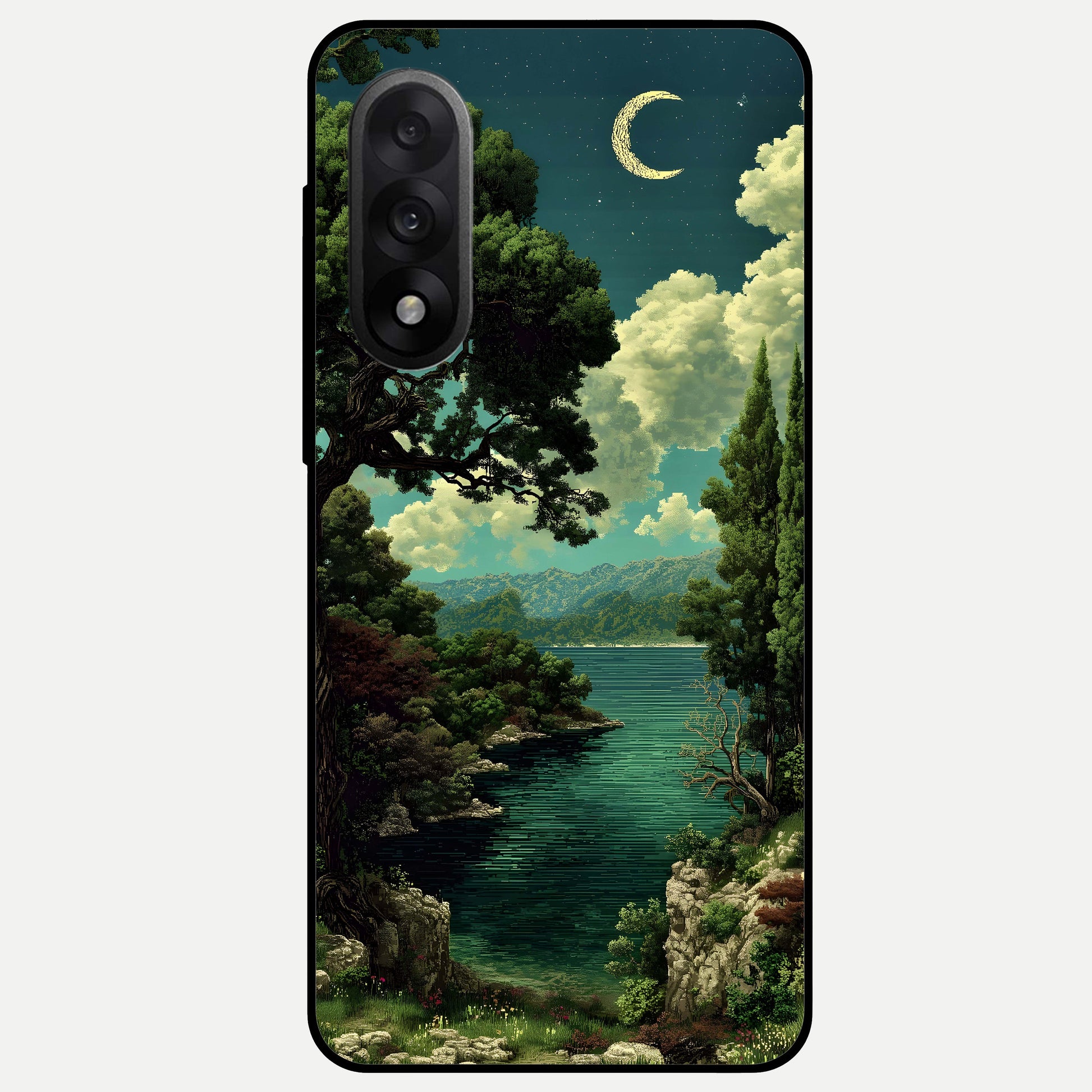  Celestial Lake Peace Glass Case For Oneplus Nord 5 back cover – full design glossy printed glass finish
