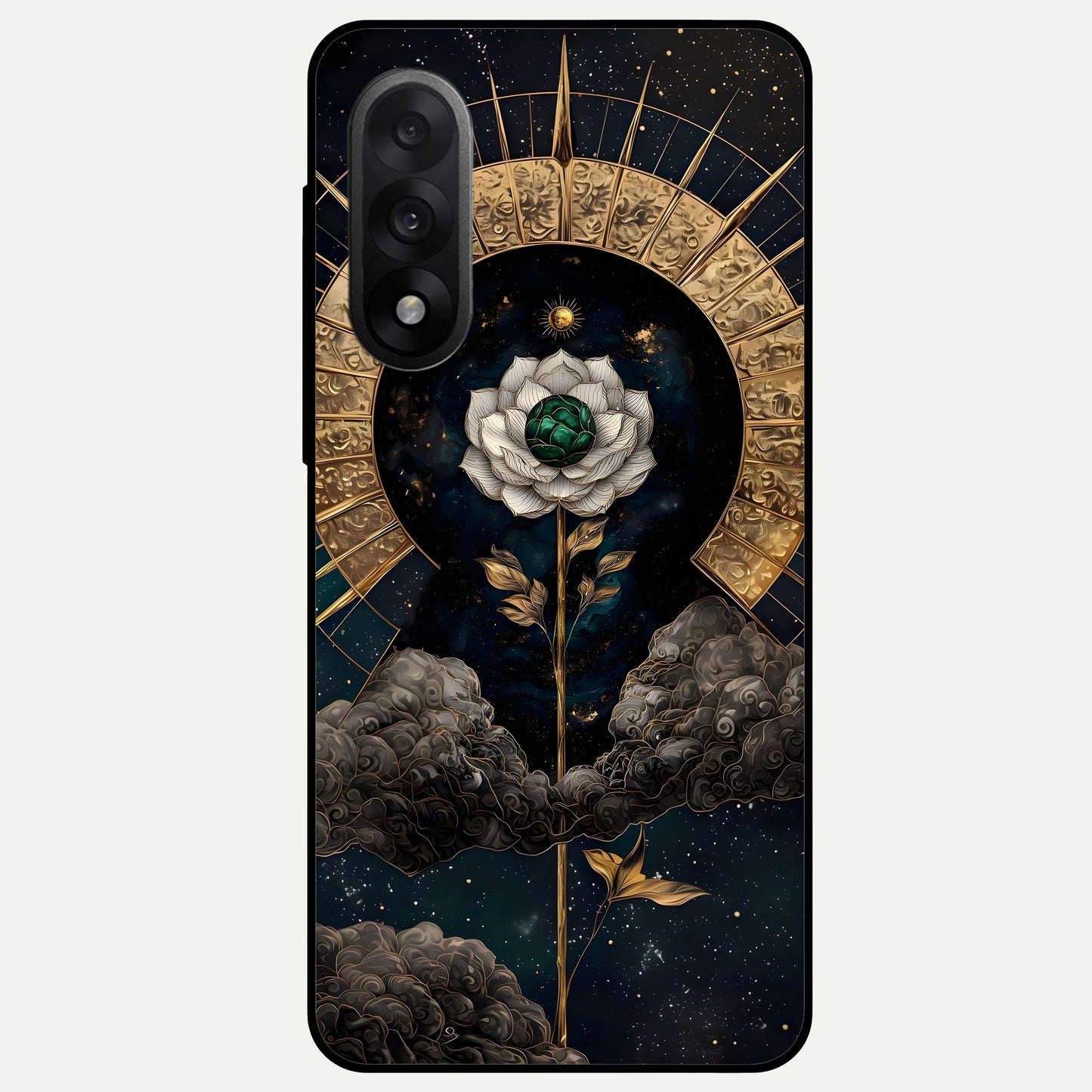  Celestial Lotus Morang Glass Case For Oneplus Nord 5 back cover – full design glossy printed glass finish