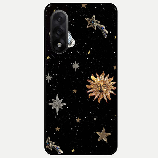  Celestial Moon With Stars Glass Case For Oneplus Nord 5 back cover – full design glossy printed glass finish