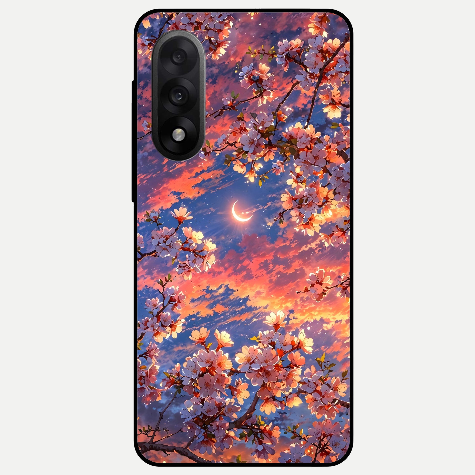  Celestial Sakura Sunset Glass Case For Oneplus Nord 5 back cover – full design glossy printed glass finish