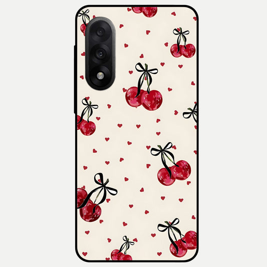  Cherry Heart Bow Glass Case For Oneplus Nord 5 back cover – full design glossy printed glass finish