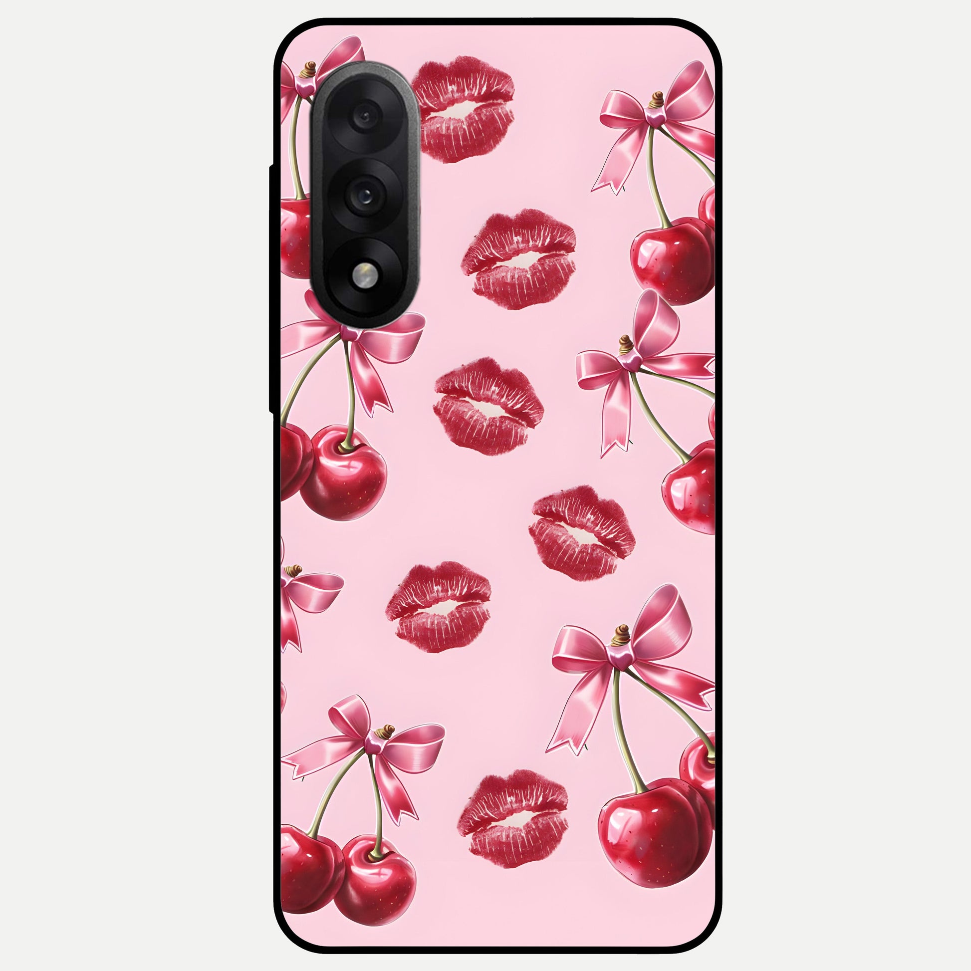  Cherry With Lips Glass Case For Oneplus Nord 5 back cover – full design glossy printed glass finish