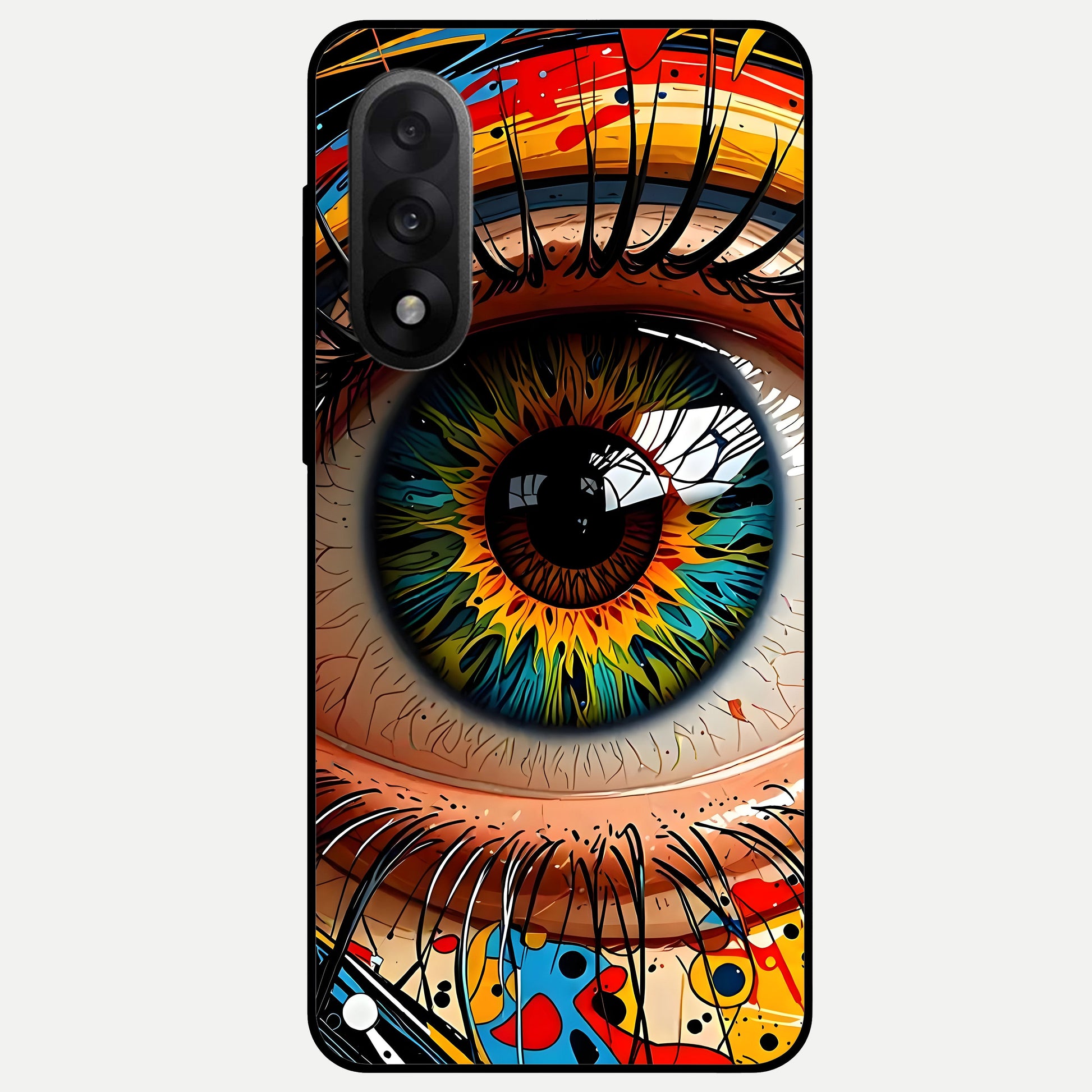 Colorful Eye Glass Case For Oneplus Nord 5 back cover – full design glossy printed glass finish