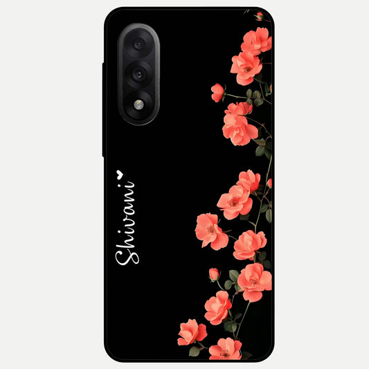  Crimson Bloom Grace Custom Name Glass Case For Oneplus Nord 5 back cover – full design glossy printed glass finish