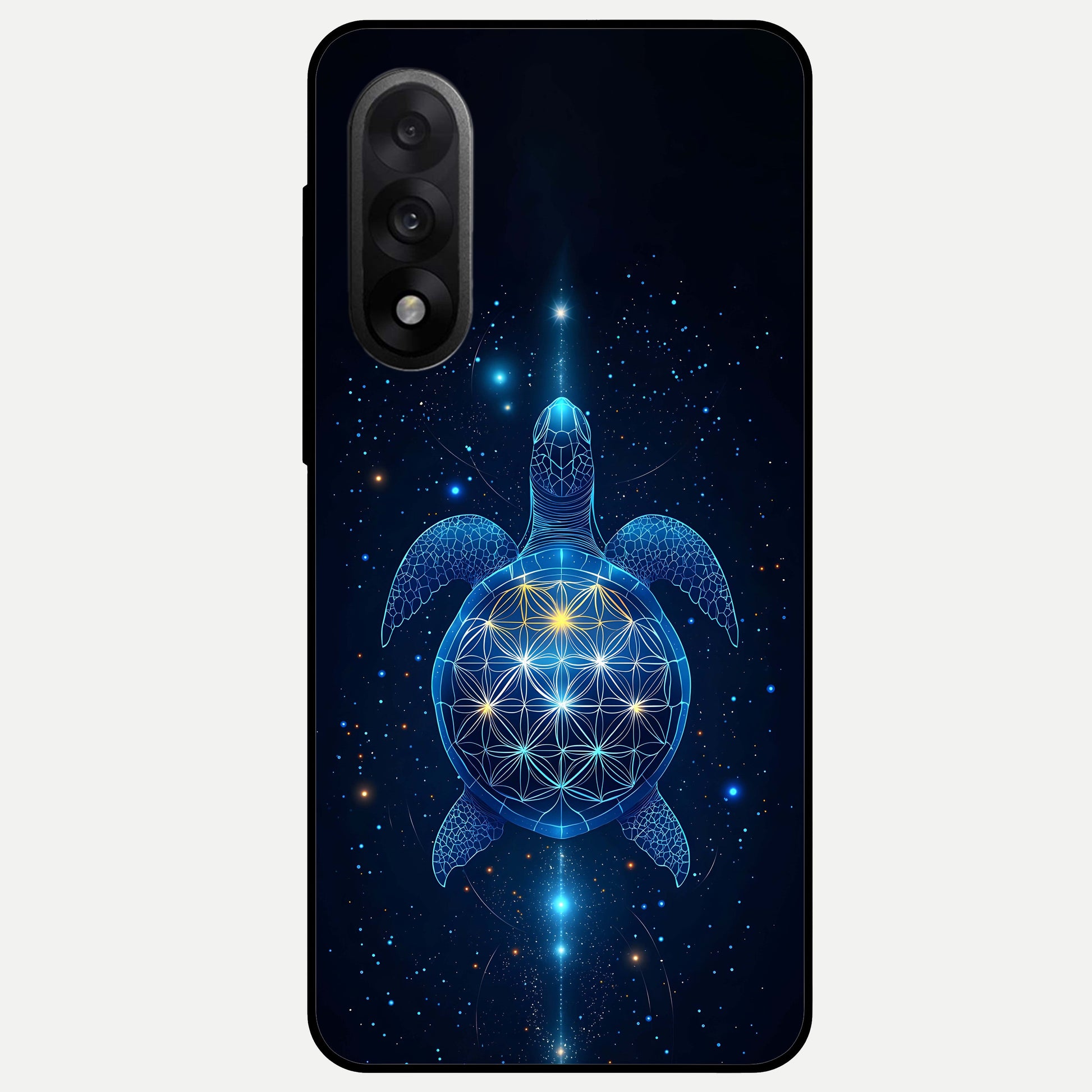  Crimson Blue Turtle Glass Case For Oneplus Nord 5 back cover – full design glossy printed glass finish