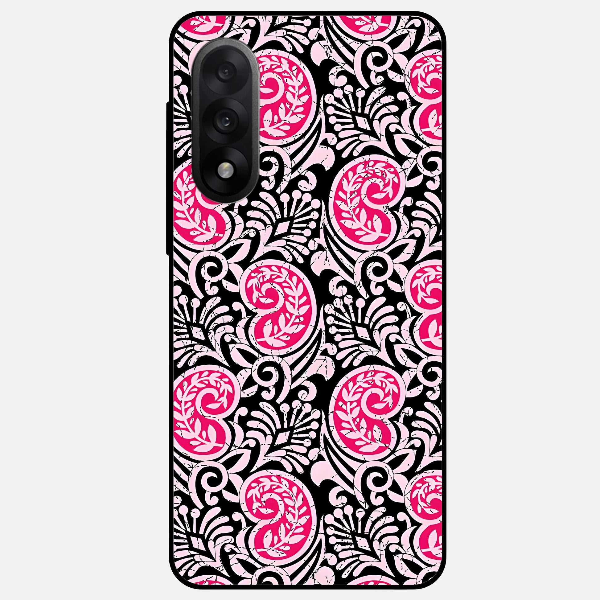  Crimson Paisley Charm Glass Case For Oneplus Nord 5 back cover – full design glossy printed glass finish