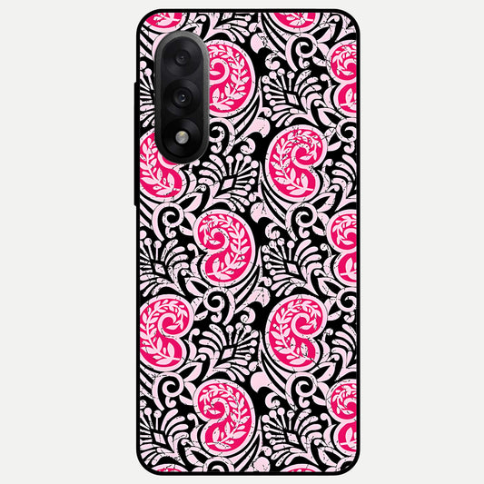  Crimson Paisley Charm Glass Case For Oneplus Nord 5 back cover – full design glossy printed glass finish