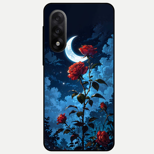  Crimson Rose Moon Glass Case For Oneplus Nord 5 back cover – full design glossy printed glass finish