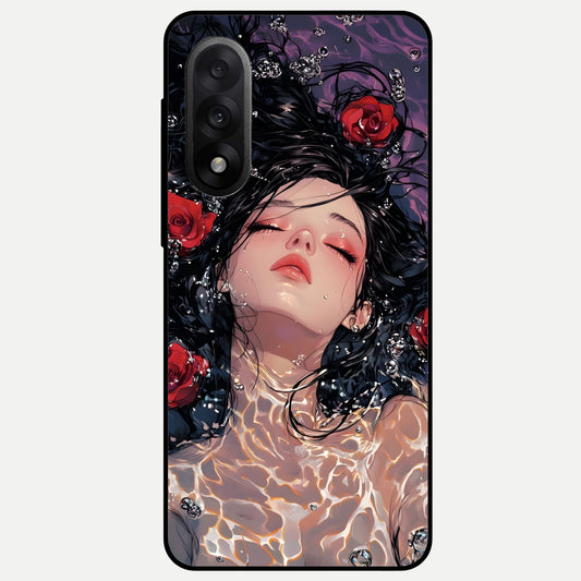  Crimson Rose Serenity Glass Case For Oneplus Nord 5 back cover – full design glossy printed glass finish