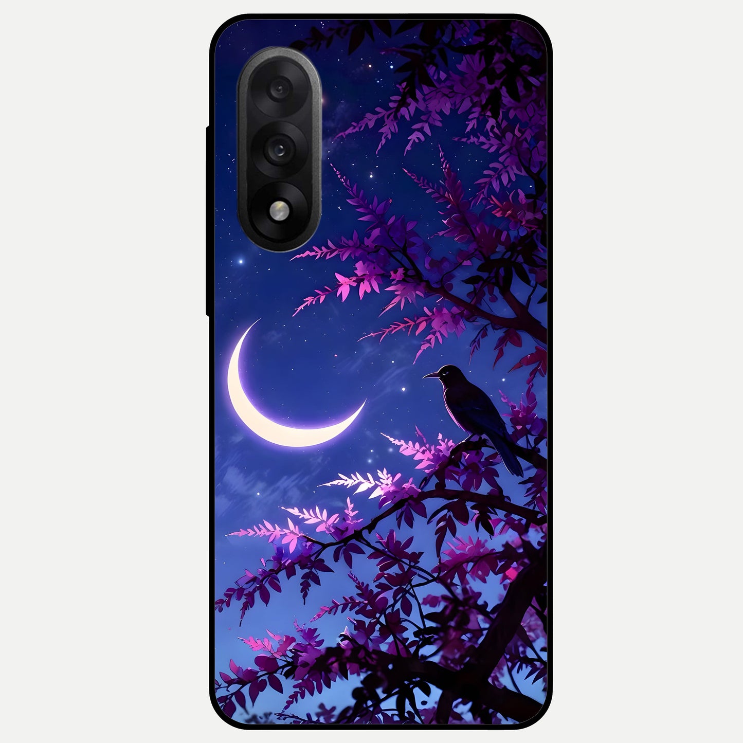  Crow And Moon Scenery Glass Case For Oneplus Nord 5 back cover – full design glossy printed glass finish