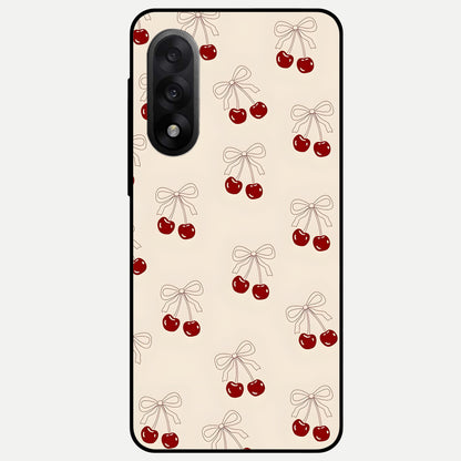  Cute Cherry Pattern Glass Case For Oneplus Nord 5 back cover – full design glossy printed glass finish