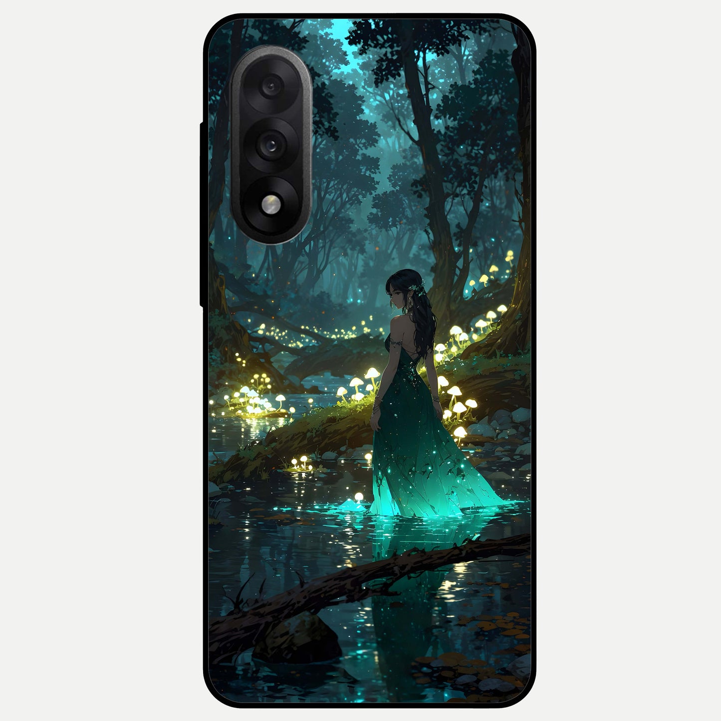  Enchanted Forest Glow Glass Case For Oneplus Nord 5 back cover – full design glossy printed glass finish