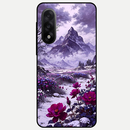  Flower Mountain View Glass Case For Oneplus Nord 5 back cover – full design glossy printed glass finish