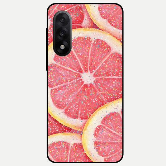  Glitter Grapefruit Glass Case For Oneplus Nord 5 back cover – full design glossy printed glass finish