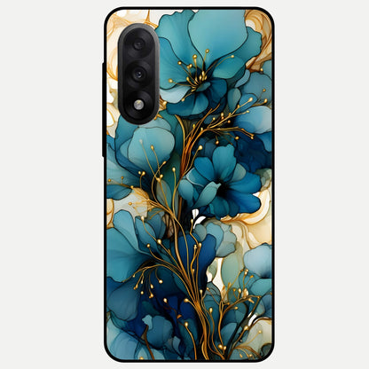  Golden Bloom Symphony Glass Case For Oneplus Nord 5 back cover – full design glossy printed glass finish