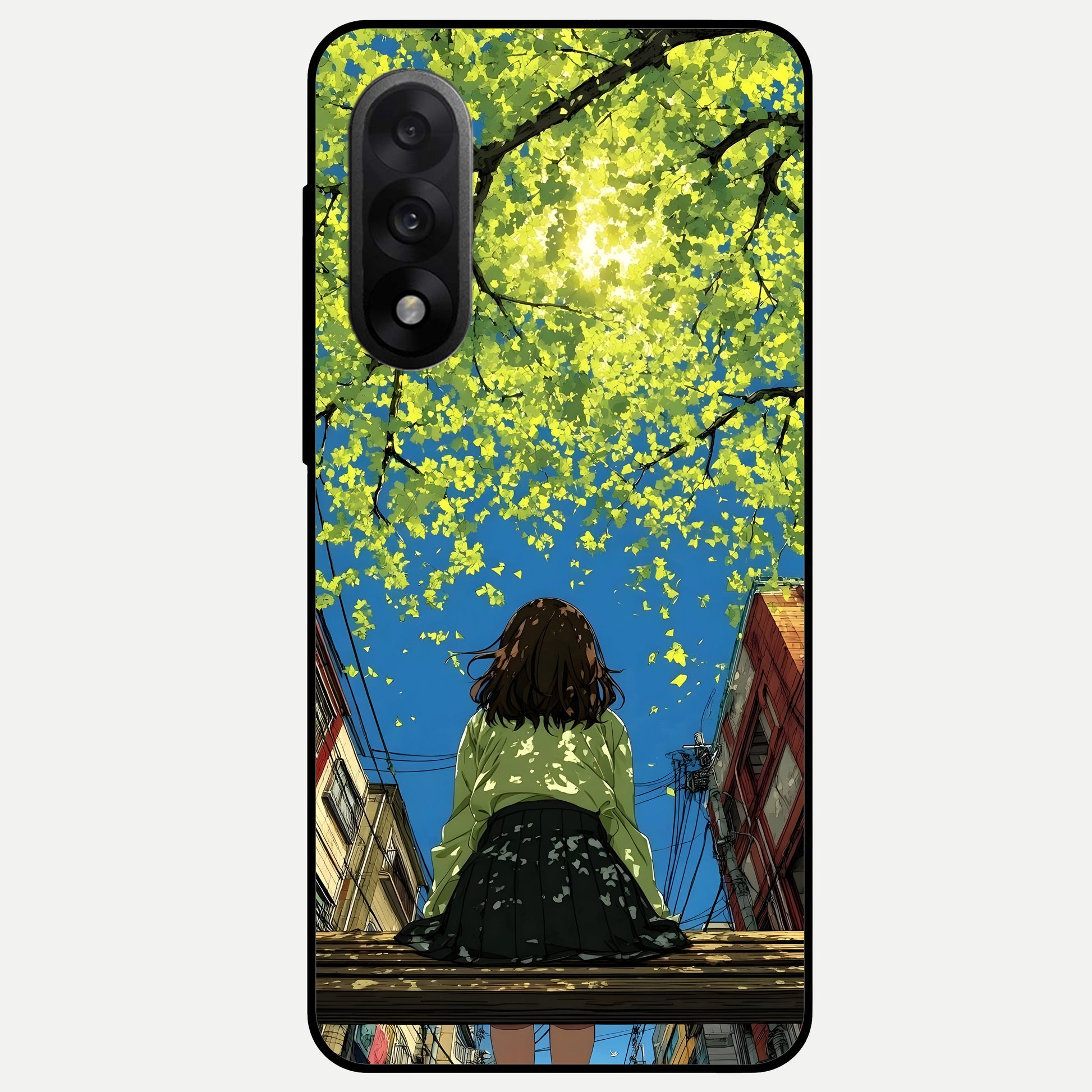  Golden Leaves Glow Glass Case For Oneplus Nord 5 back cover – full design glossy printed glass finish