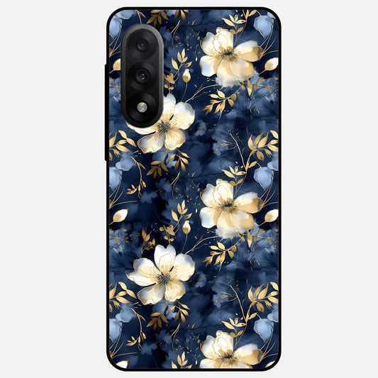  Golden Midnight Bloom Glass Case For Oneplus Nord 5 back cover – full design glossy printed glass finish