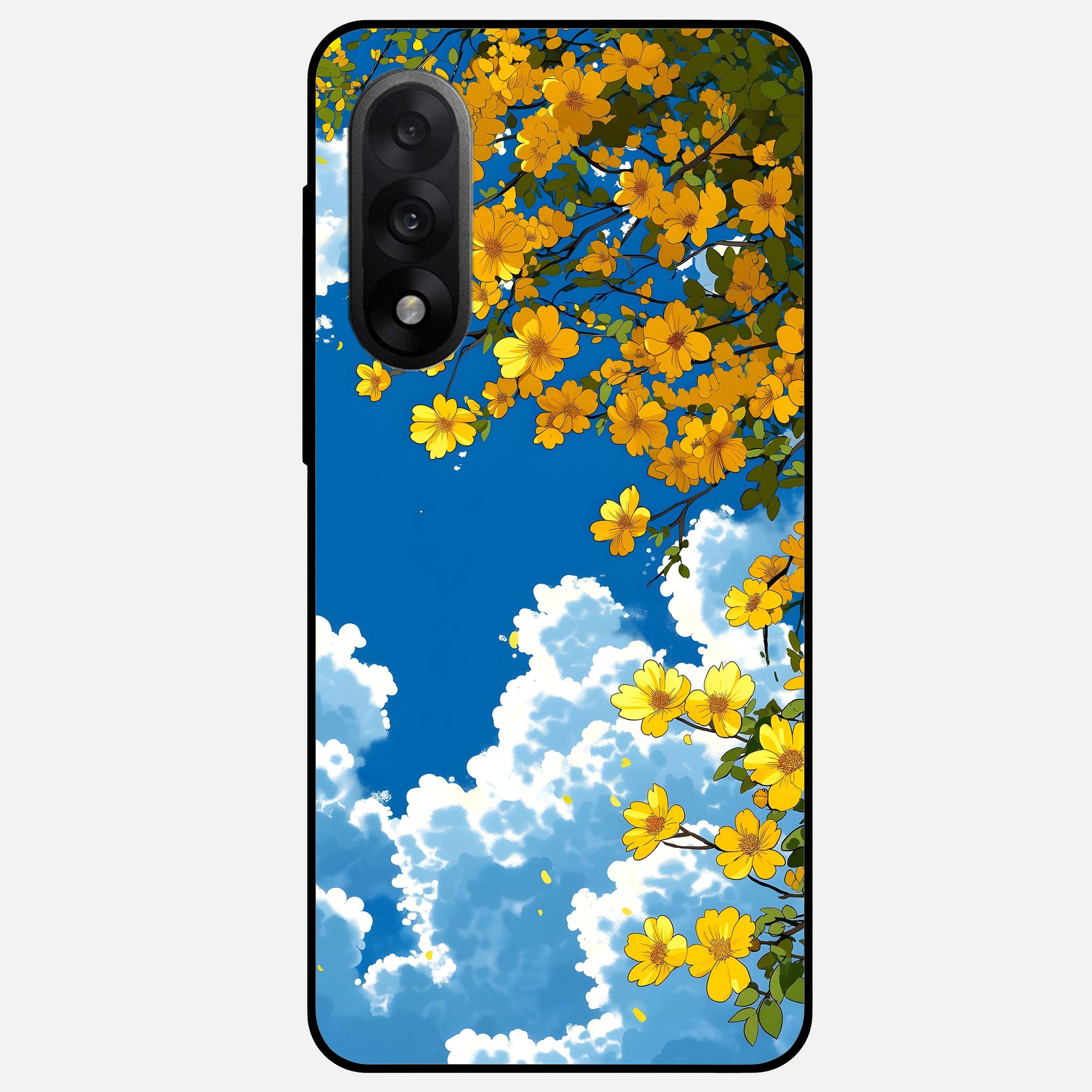  Golden Petal Sky Glass Case For Oneplus Nord 5 back cover – full design glossy printed glass finish