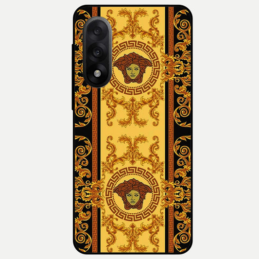  Golden Royal Heritage Glass Case For Oneplus Nord 5 back cover – full design glossy printed glass finish