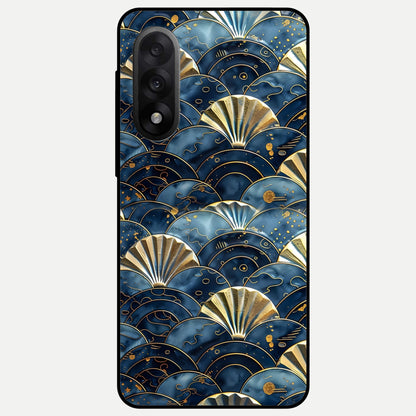  Golden Wave Luxe Glass Case For Oneplus Nord 5 back cover – full design glossy printed glass finish
