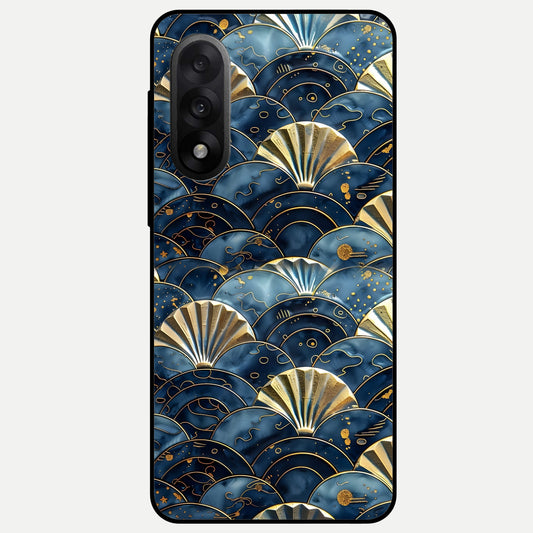  Golden Wave Luxe Glass Case For Oneplus Nord 5 back cover – full design glossy printed glass finish